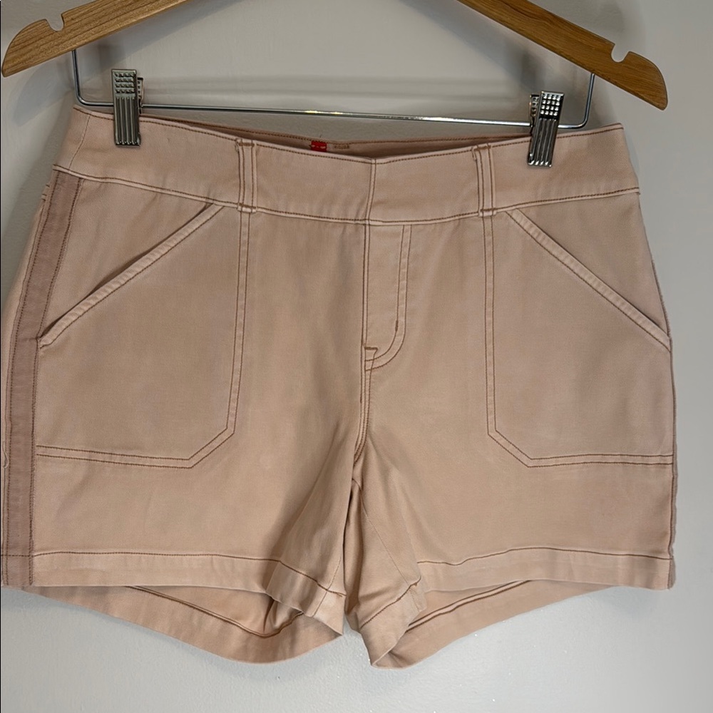 BUY ONE GET ONE Spanx Women's light pink Twill Shorts + Spanx Get Moving Shorts